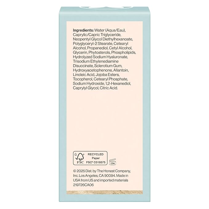 Honest Beauty Sensitive Skin Daily Calm Lightweight Moisturizer | Reduces Redness, Hydrates, + Calms Skin | Hypoallergenic, Fragrance Free, Vegan | 1.7 fl oz-GlimoraGlow