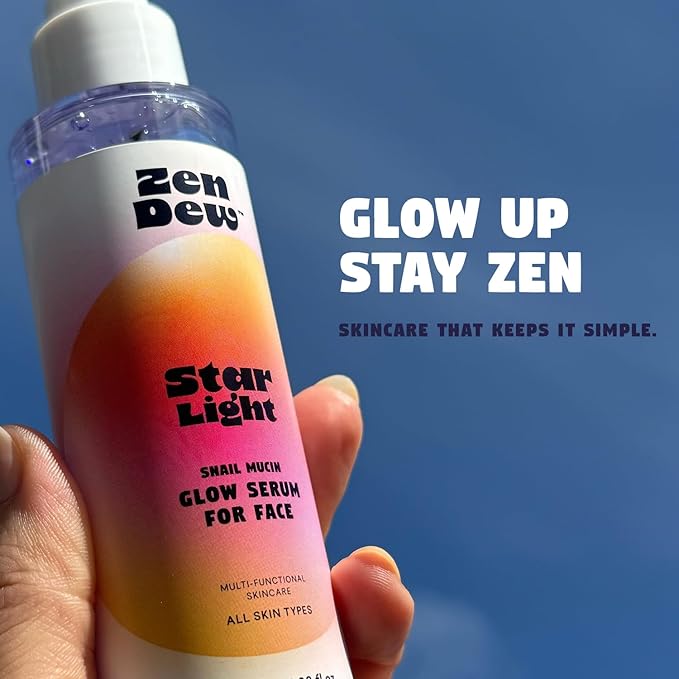 Star Light Snail Mucin Face Serum with Blue Light Skin Protection, 3.38 Oz – Silky Smooth Korean Glow Serum that Restores Moisture and Leaves Skin Brighter, Plumper, Soothed and Smooth-GlimoraGlow