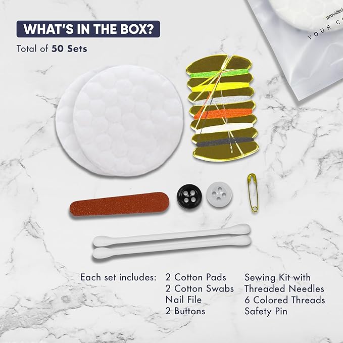 1-Shoppe All-in-Kit | Personal Care Kit Frosted Sachet Wrap | Hotels and Vacation Rentals | (Case of 50)-GlimoraGlow