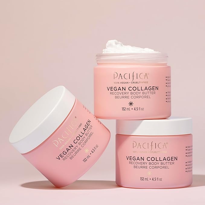 Pacifica Beauty | Vegan Collagen Body Butter | Hydrating, Nourishing, Moisturizer | Long-Lasting Hydration | Cream Lotion for Dry Skin | Light Floral Scent | Paraben Free | Vegan + Cruelty Free-GlimoraGlow