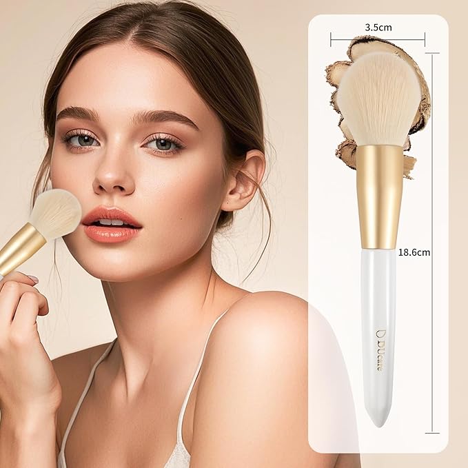 DUcare Tapered Blush Brush for Cheeks - Pointed Powder Brush for Light Application, Multi-Purpose Makeup Brushes Perfect for Highlighting, Defining, Sculpting, and Contouring-GlimoraGlow
