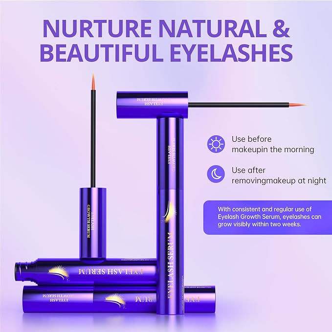 Lash Serum - 8ml Rapid Eyelash Growth Serum for Thickness, Stronger, Healthier Lashes & Brows - Vegan & Cruelty-Free-GlimoraGlow