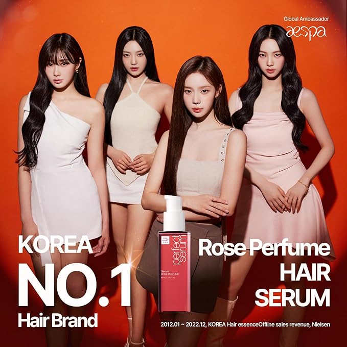 Mise En Scene Perfect Rose Perfume Serum - Korean Hair Essence with Rose Scent, Argan Oil for Damaged Hair Care, 2.70 fl. Oz-GlimoraGlow