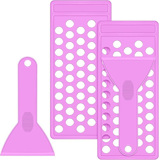 2 Sets Lip Balm Tray and Spatula Set Portable lipstick Holder Lip Balm Containers Lip Gloss Making Kit (Purple)-GlimoraGlow