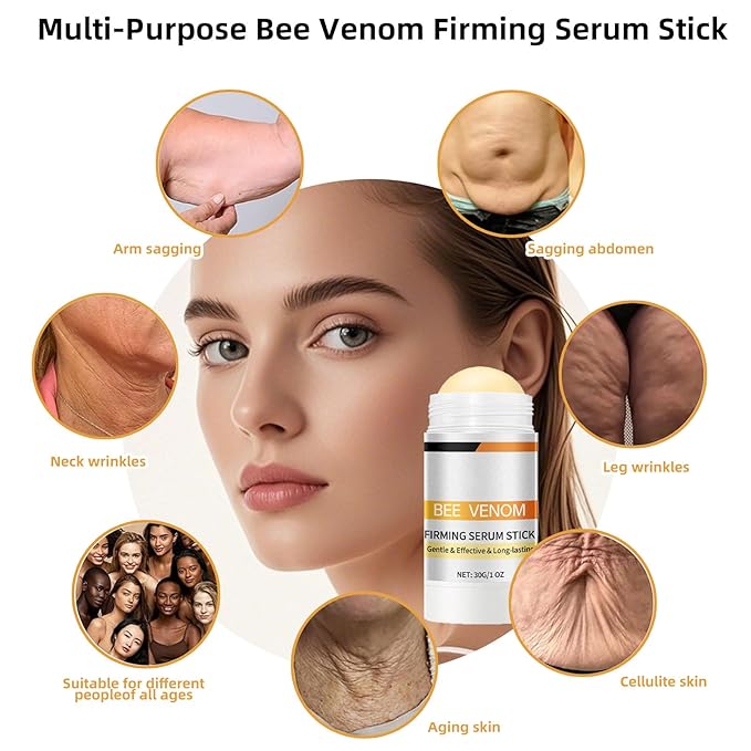 Bee Venom Firming Serum Stick, 2PCS Anti-Aging Face Cream, Lifts and Tightens the Skin, Hydrating, Lifting & Restoring Skin Elasticity, Bee Venom Body Tightening Cream for Women & Men-GlimoraGlow