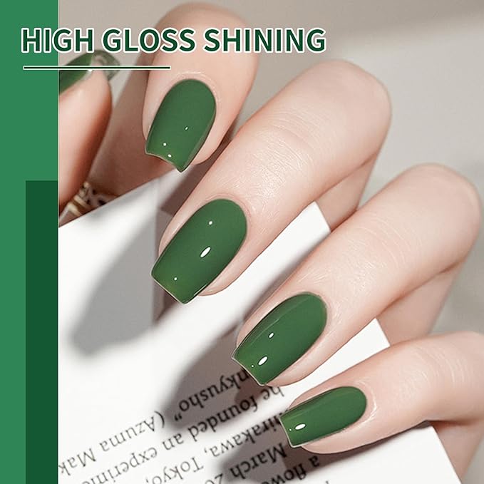 JODSONE 10ml Green Gel Nail Polish 6Pcs Gel Nail Polish Set All Seasons Neutral Soak off U V Lamp Manicure Set for Nail Art Collection St. Patrick's Day Gift for Her-GlimoraGlow