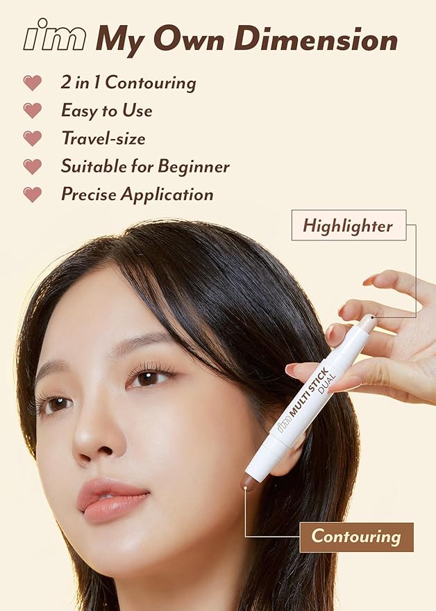 I'M MEME I'm Multi Stick Dual | Two Shade Shading and Highlighting Matte Finish | Suitable for Beginners Portable Size | 001 Contouring-GlimoraGlow