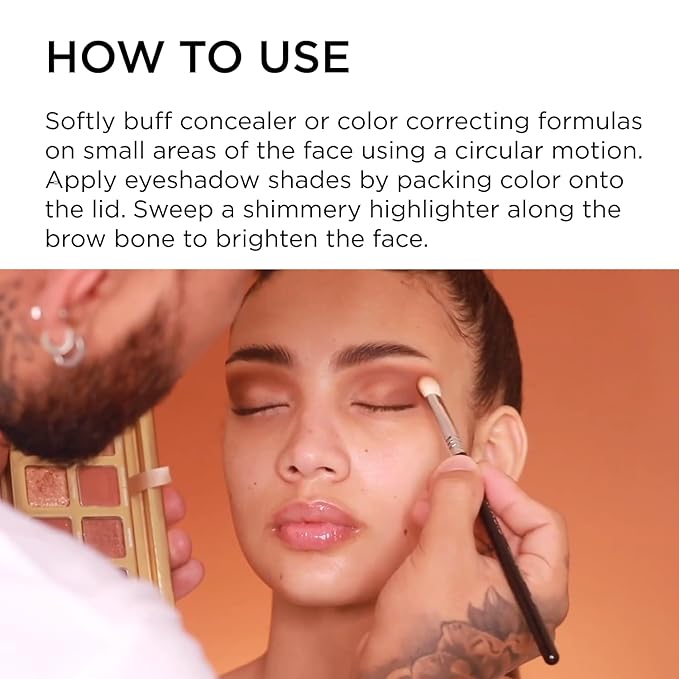 Sigma Beauty Professional E28 Detail Buffer Brush – Professional Eyeshadow Brush for Seamless Cream or Liquid Eyeshadow Blending, Packing on Metallic Shades & Highlighting the Brow Bone (1 Brush)-GlimoraGlow