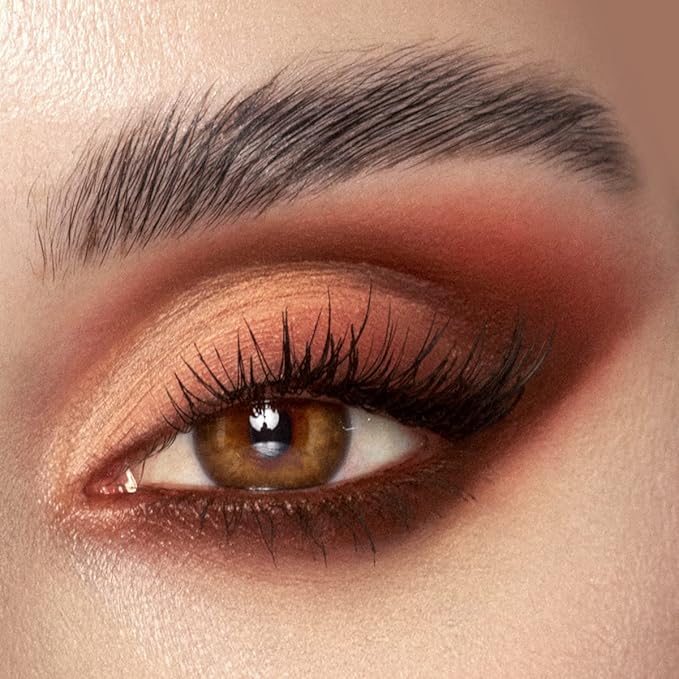 10 Color Eyeshadow Palette, Matte, Shimmer, Glitter Pigment Eye Shadow Makeup Pallete, Neutral Nudes Sunny Orange Eye Makeup Palette with Brush & Mirror, 01.Sunset-GlimoraGlow