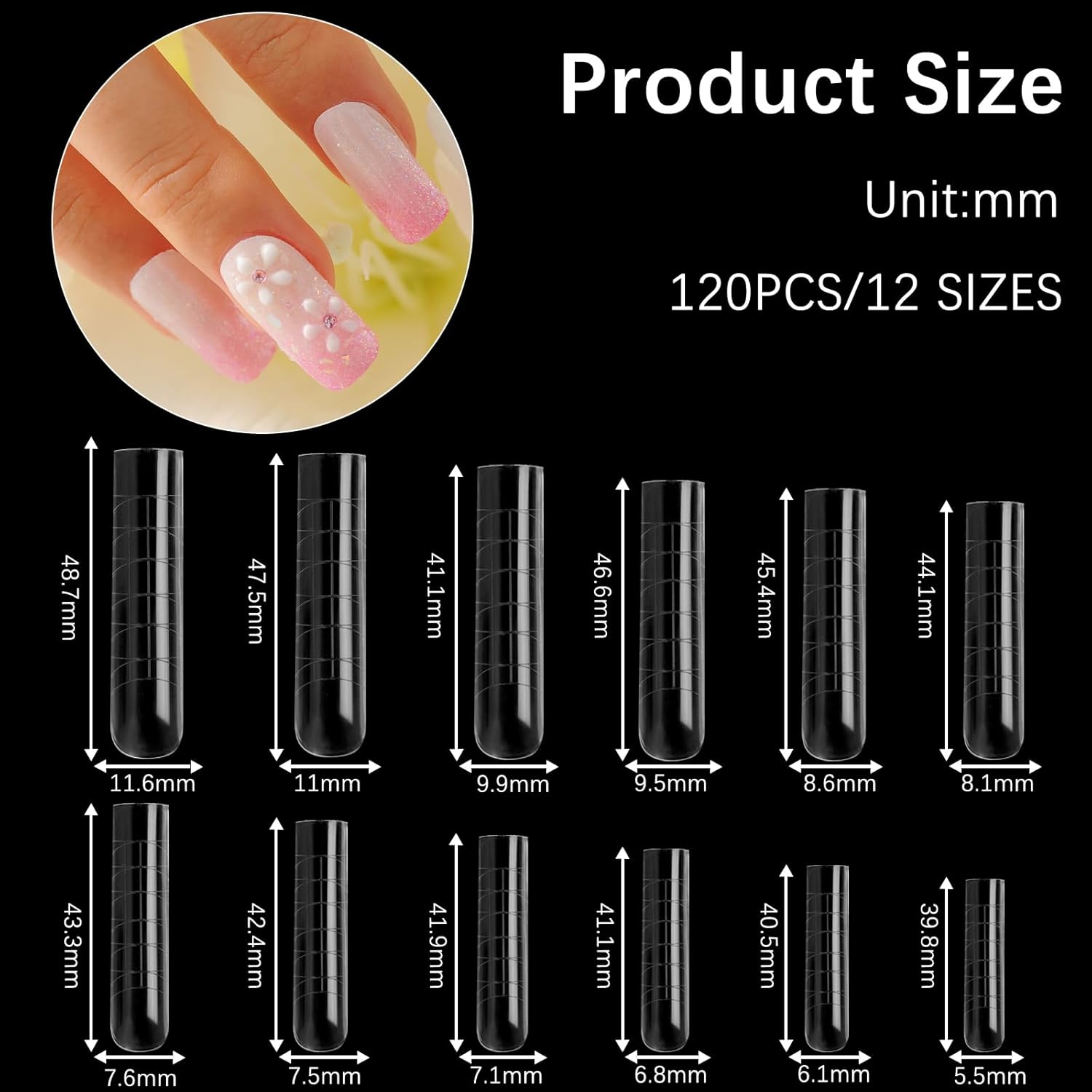 120 Pcs Poly Extension Gel Dual Nail Forms - Long U-Shaped Thickened Coffin Nail Molds for Gel Manicure & Salon DIY at Home-GlimoraGlow