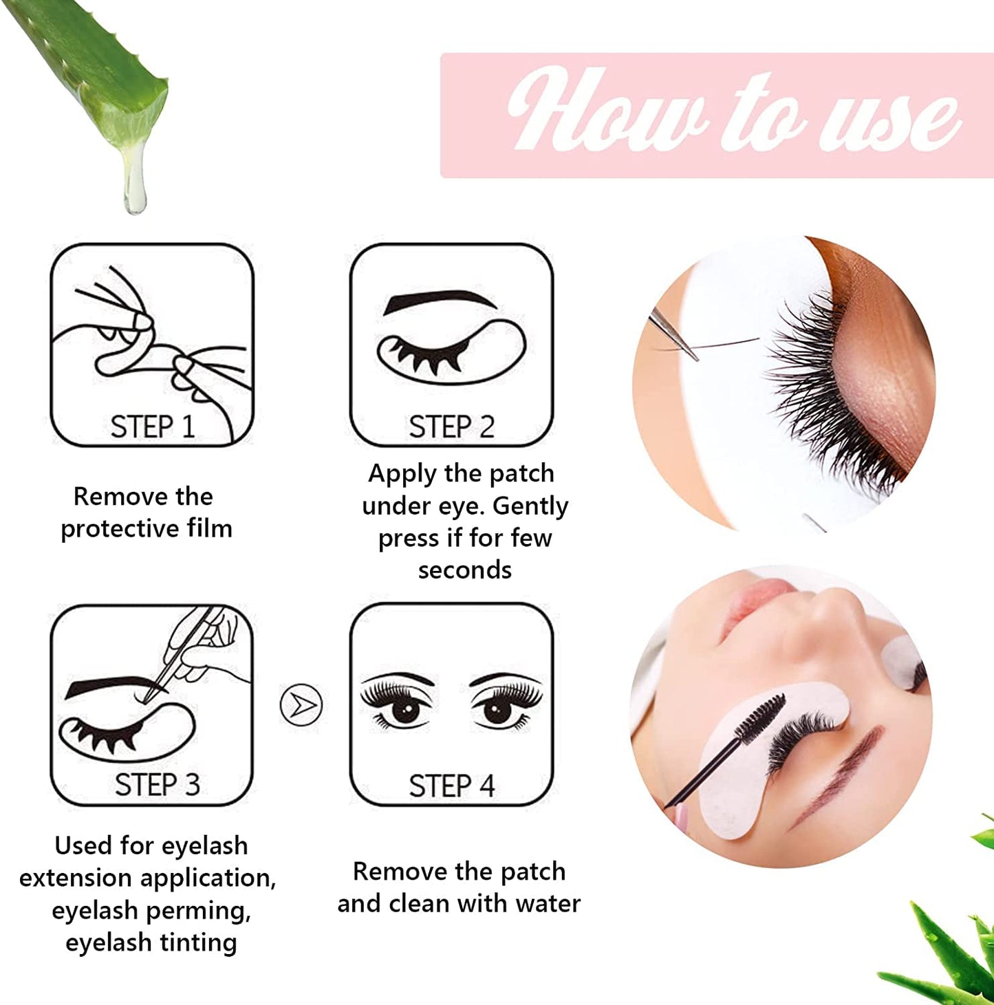 100 Pairs GreenLife Natural Hydrogel Eye Gel Pads - Collagen and Aloe Vera Patches for Under Eyes - Eyelash Extension Kit-GlimoraGlow