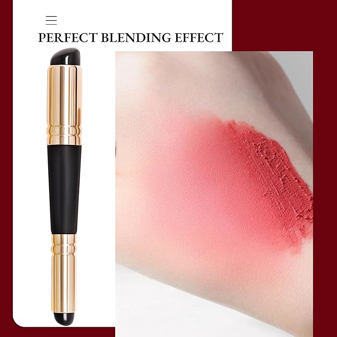 Dual Ended Silicone Lip Brush with Lid, Jelly-like Lip Makeup Brush, Versatile Makeup Applicator for Lips, Concealer, Contour, Blush, Bronzer, and Eyes, 1 count-GlimoraGlow