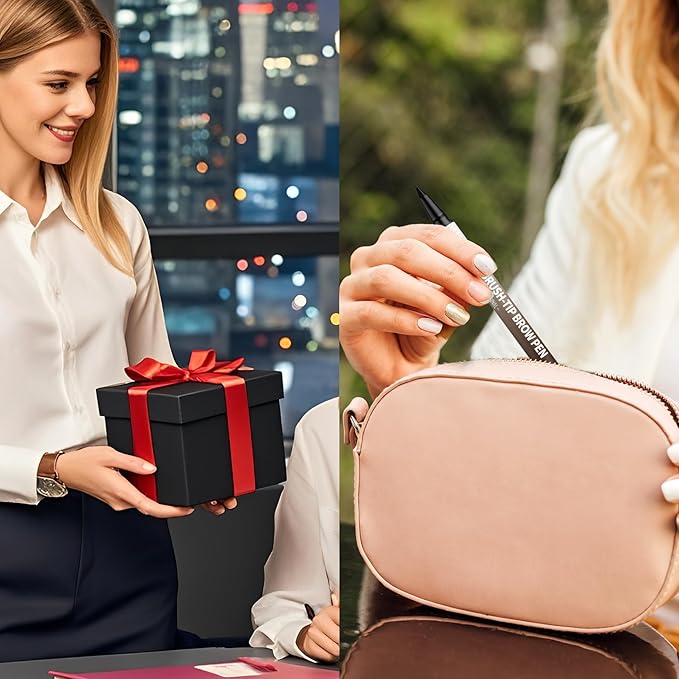 iMethod Eyebrow Pen - Eyebrow Pencil,2-in-1 Eyeliner Dual-Ended Microblading Eyebrow Pencil Long Lasting Waterproof Hair-Like Brow Pencil,with Eyebrow Brush,Eyebrow Pencils for Women,Brown-GlimoraGlow