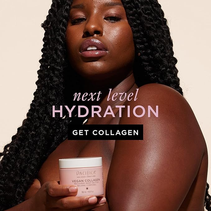 Pacifica Beauty | Vegan Collagen Body Butter | Hydrating, Nourishing, Moisturizer | Long-Lasting Hydration | Cream Lotion for Dry Skin | Light Floral Scent | Paraben Free | Vegan + Cruelty Free-GlimoraGlow