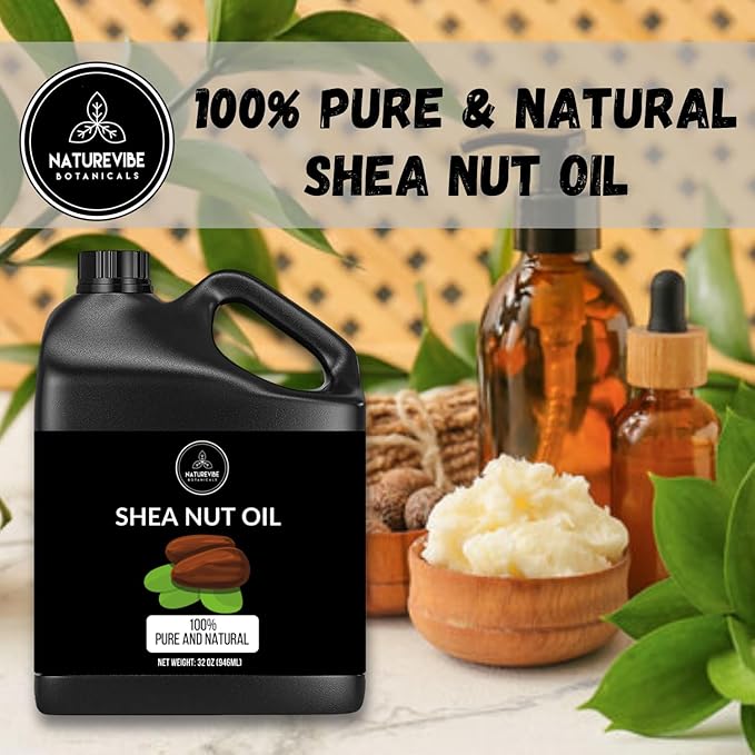 Naturevibe Botanicals Shea Nut Oil 32 Ounces | 100% Pure and Natural | Great for Skin Care and Hair Care-GlimoraGlow