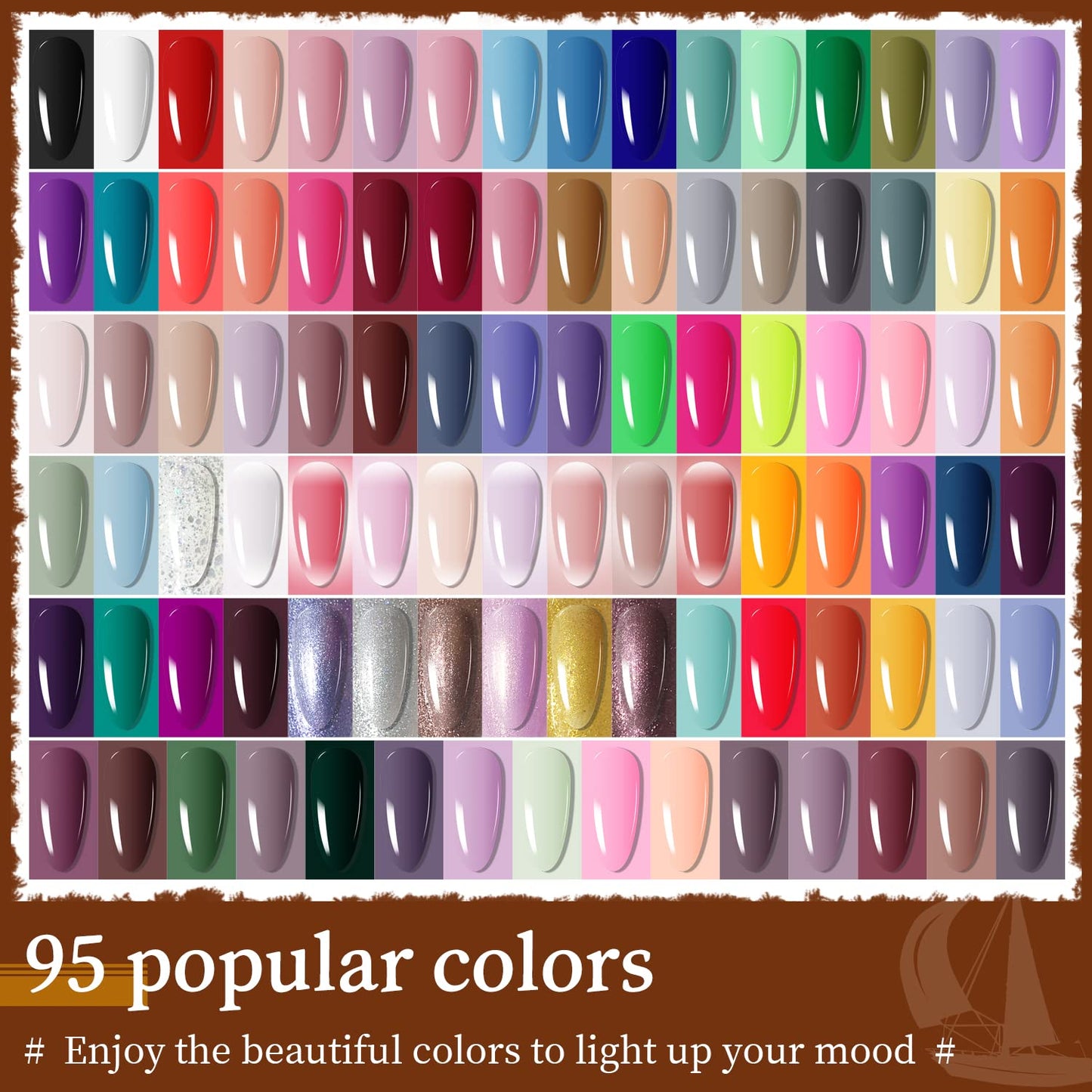 JODSONE 100 PCS (5 ml each) Gel Nail Polish Kit No Wipe Soak off Base Coat and Matte Glossy Top Coat Gel Polish Collections Gifts for Manicure Lovers-GlimoraGlow