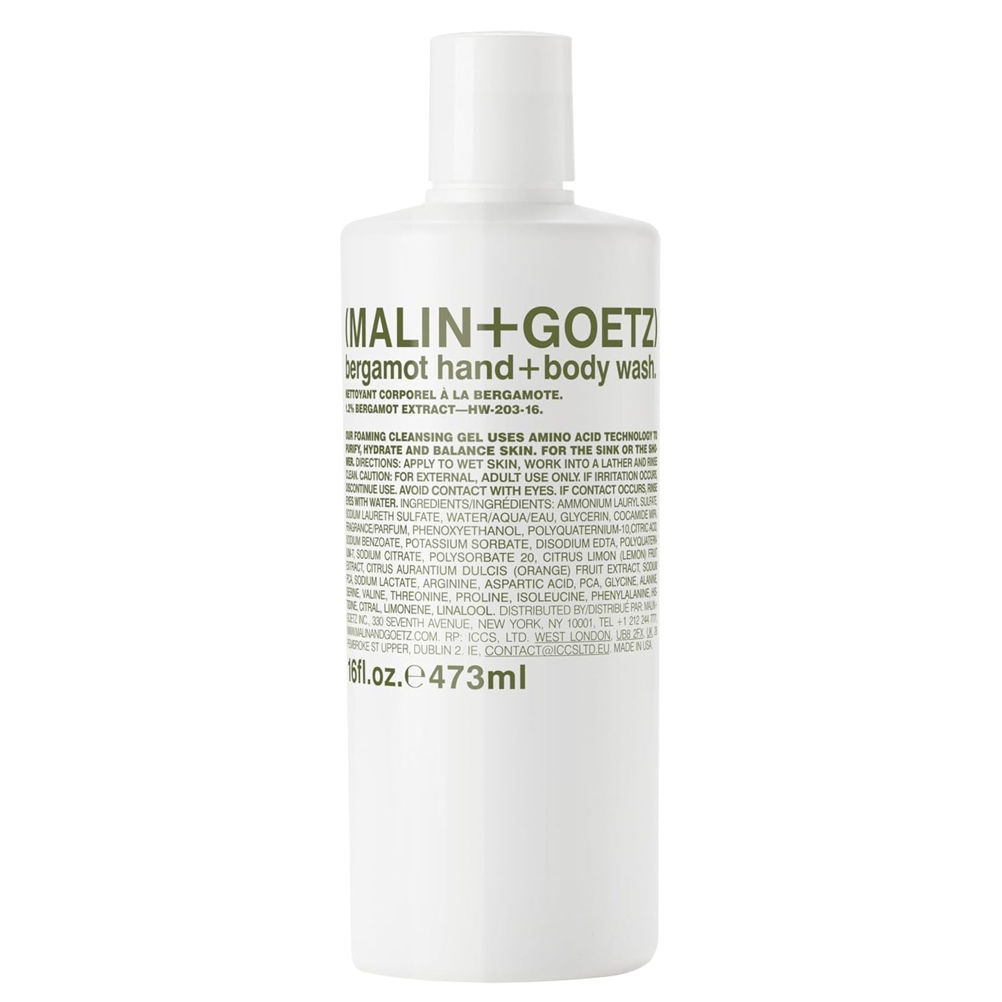 Malin + Goetz Essential Bergamot Purifying, Hydrating Hand + Body Wash, Natural Ingredients for All Skin Types, Soap for Sensitive, Dry Skin, No Stripping, Irritation, 16 Fl Oz-GlimoraGlow