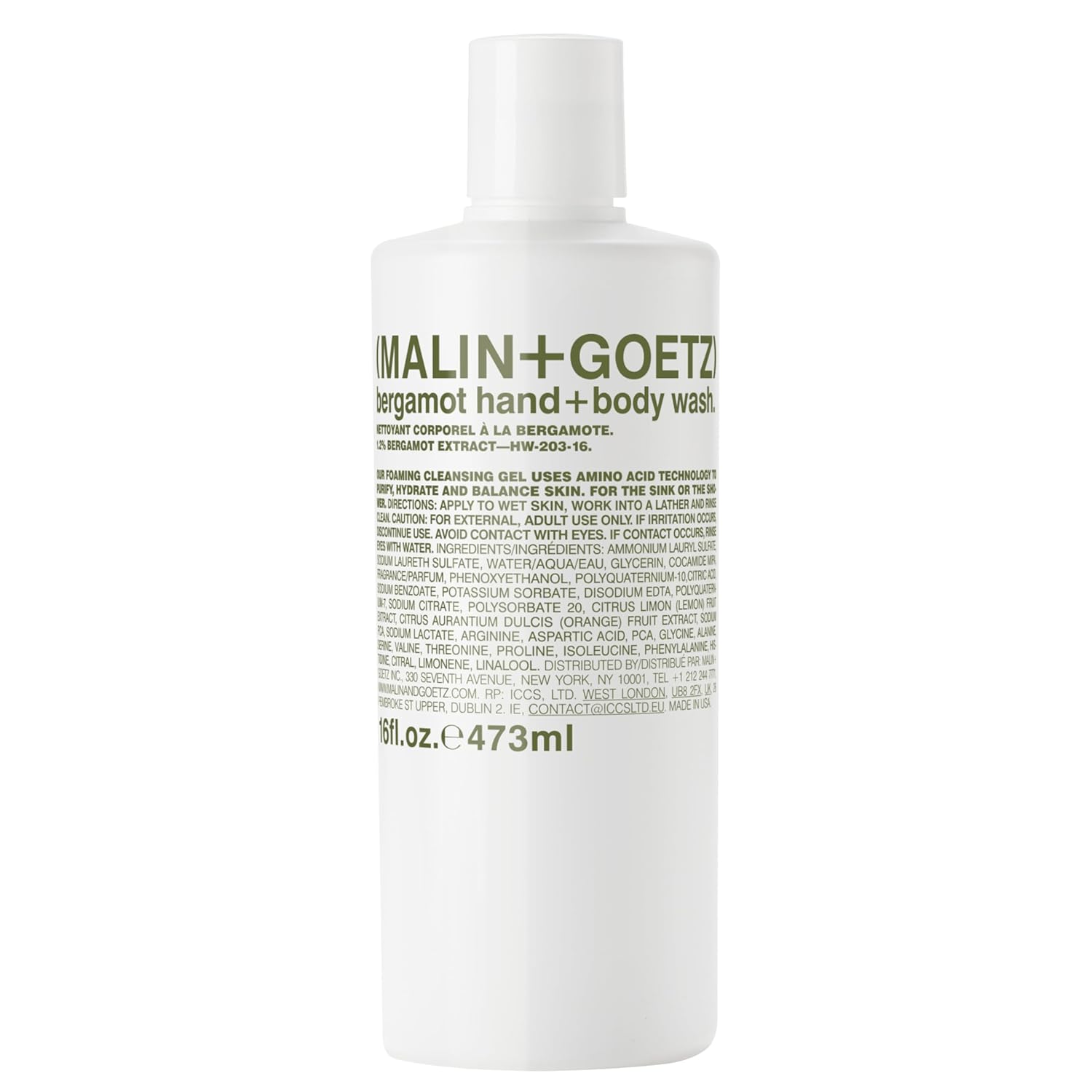 Malin + Goetz Essential Bergamot Purifying, Hydrating Hand + Body Wash, Natural Ingredients for All Skin Types, Soap for Sensitive, Dry Skin, No Stripping, Irritation, 16 Fl Oz-GlimoraGlow