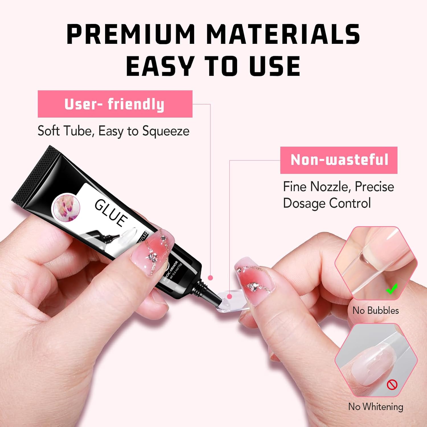 15g Semi Solid Nail Glue with 15g Remover for Press On Nails Tips Gel Nail Glue No Need for UV Lamp Quick Drying a Long Lasting Fake Acrylic Nail-GlimoraGlow