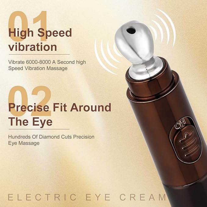 20g Eye Cream with Electric Massager, Moisturizing Anti-Wrinkles Eye Cream, Anti Aging Eye Cream for Dark Circles and Puffiness, Results in 3-4 Weeks to Reduce Fine Lines-GlimoraGlow