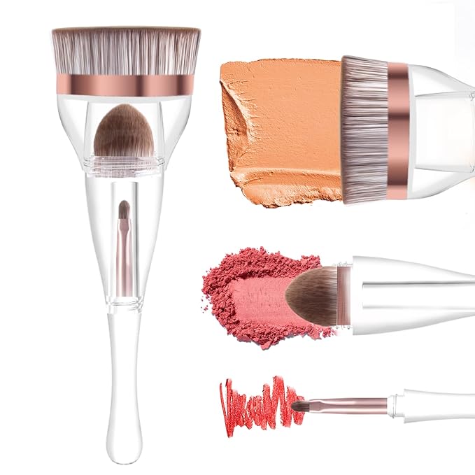 Makeup Brushes, Daubigny Perfect 3IN1 Makeup Brush for Face Blush Liquid Powder Foundation Brush for Blending Liquid, Cream or Flawless Powder Cosmetics with Great Gift Case-GlimoraGlow