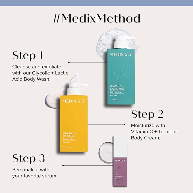 MEDIX 5.5 Vitamin C Cream Face Lotion & Body Lotion Moisturizer | Anti Aging Skin Care Firming & Brightening Cream Diminishes The Look Of Uneven Skin Tone, Age Spots, & Sun Damaged Dry Skin, 15 Fl Oz-GlimoraGlow