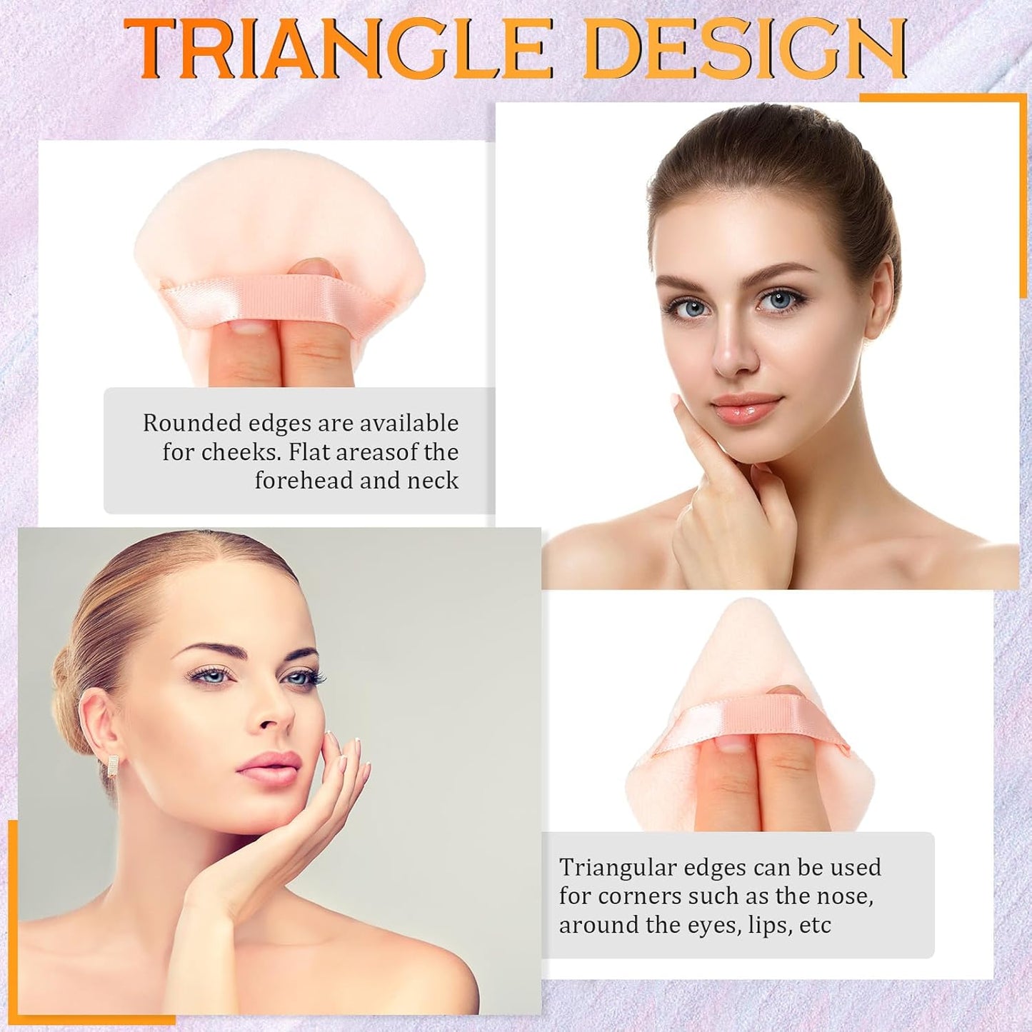 Meanplan 100 Pcs Powder Puff Face Soft Makeup Sponge Triangle Powder Puffs for Loose Velour Cosmetic Foundation Wet Dry Sponge Makeup Tools(Vivid Colors)-GlimoraGlow