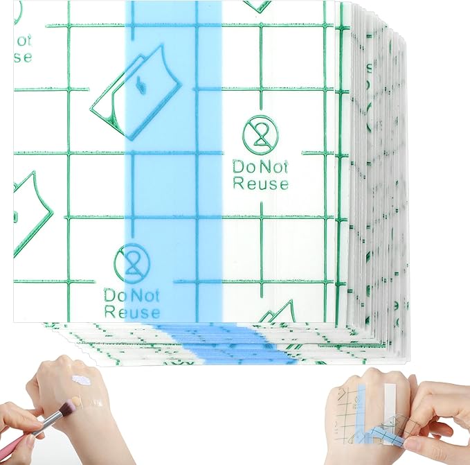 100 Pieces Makeup Hand Palette Single Use Makeup Mixing Palette Professional Makeup Artist Must Haves Disposable Transparent Waterproof Cosmetic Tray Adhesive Tape for Women and Girls-GlimoraGlow