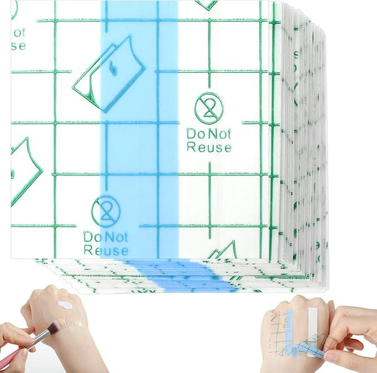 100 Pieces Makeup Hand Palette Single Use Makeup Mixing Palette Professional Makeup Artist Must Haves Disposable Transparent Waterproof Cosmetic Tray Adhesive Tape for Women and Girls-GlimoraGlow