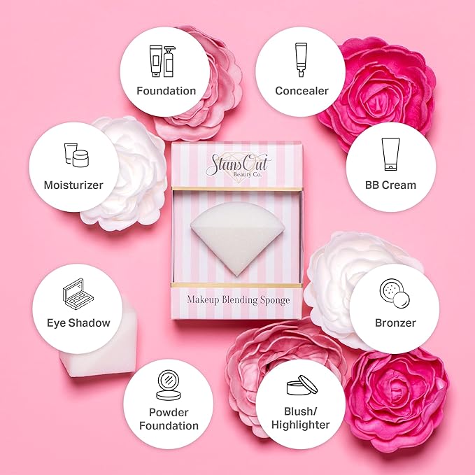 StansOut Memory Foam Makeup Sponge – No-Water-Needed Blender for Liquid, Cream & Powder Foundation – Airbrush Finish, Flawless Application-GlimoraGlow