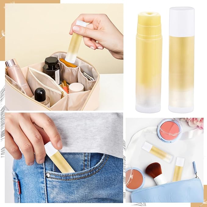 100 Pcs 5.5ml Bulk Empty Lip Balm Tubes Refillable Plastic Lip Gloss Container Travel Lipstick Tubes Chapstick Tubes Holder For DIY Homemade Lip Balm (clear)-GlimoraGlow