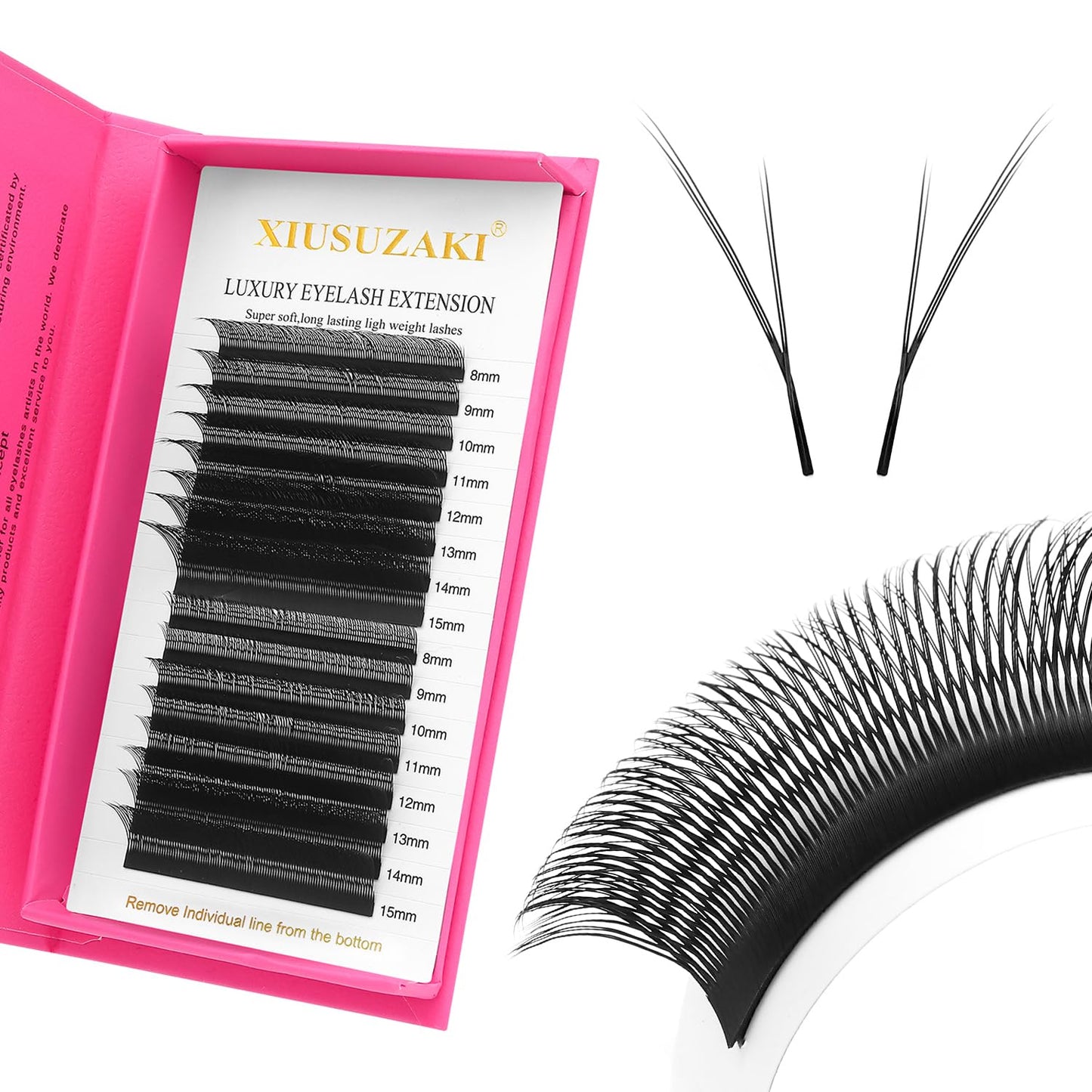 Lash Extensions Slant Flying YY Lashes 0.07mm Thickness Eyelash Extensions C Curl Lashes Mix 8-15mm Soft Lash Trays Natural Matte Black False Eyelashes(Slant Flying YY-0.07-C,8-15mm)-GlimoraGlow