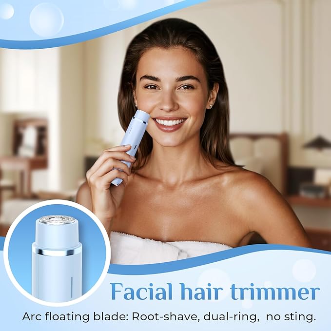 2025 New 2-in-1 Electric Bikini Trimmer for Women - Dual Head Electric Razor,Waterproof Painless Bikini Shaver, Pubic Hair Trimmer for Private Area & Body Hair, Blue-GlimoraGlow