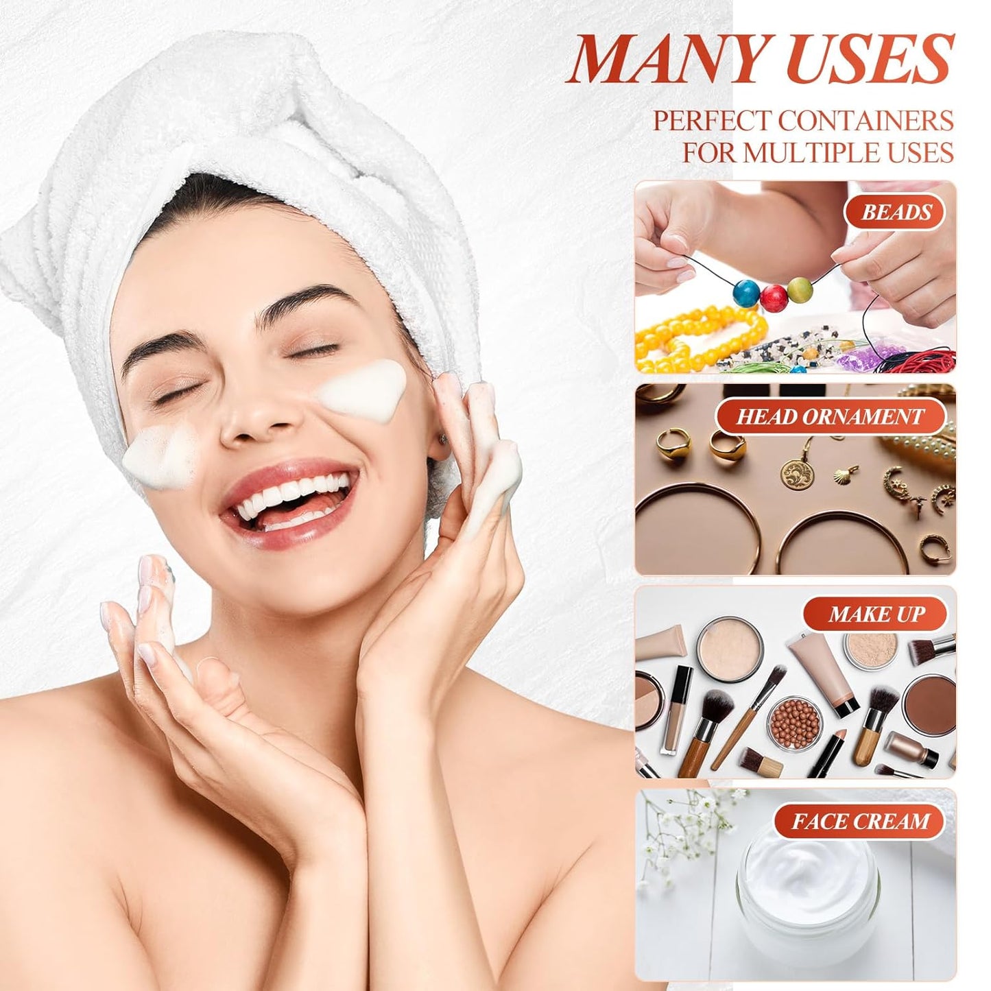 200 Pcs 4 oz Empty Bulk Plastic Container Jars with Lid Leak Proof Round Plastic Jars Small Cosmetic Travel Containers for Storage Makeup Creams Lotion Ointments, Amber-GlimoraGlow