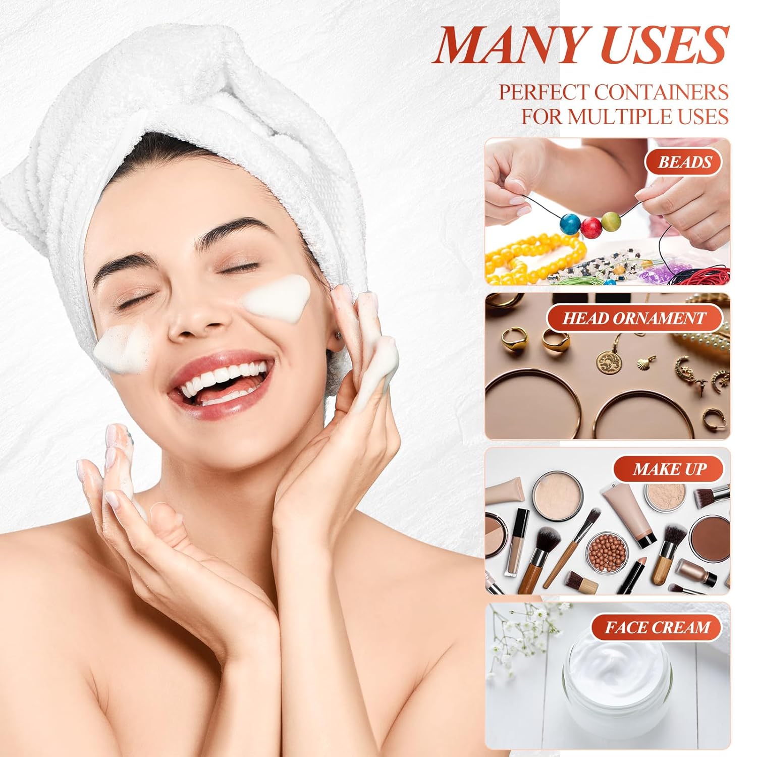 200 Pcs 4 oz Empty Bulk Plastic Container Jars with Lid Leak Proof Round Plastic Jars Small Cosmetic Travel Containers for Storage Makeup Creams Lotion Ointments, Amber-GlimoraGlow