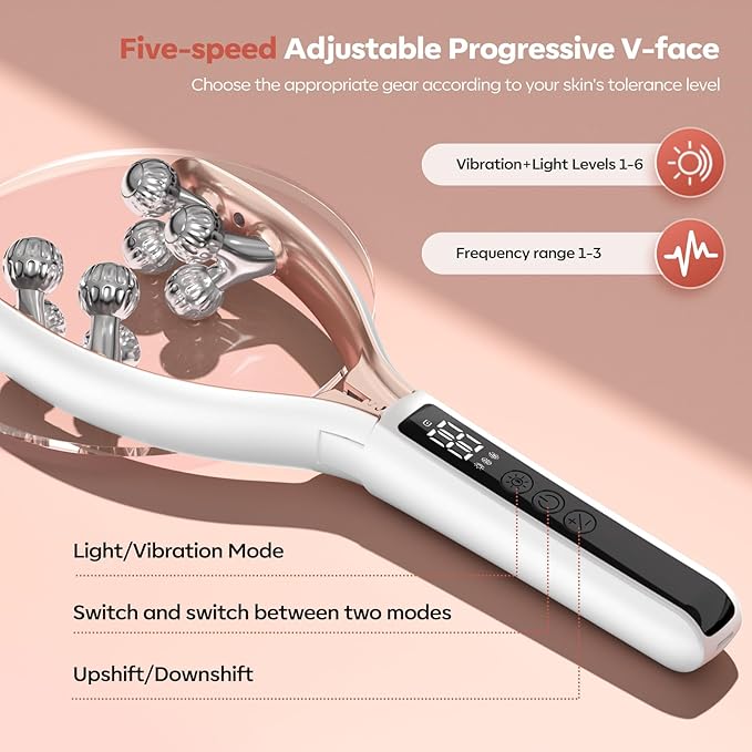 2025 New Microcurrent Facial Slimming Massager Red-Light-Therapy-for-Face and Neck,Vibrating Facial Massager with Thermals for Wrinkles, Double Chin,Firming and Lifting-GlimoraGlow