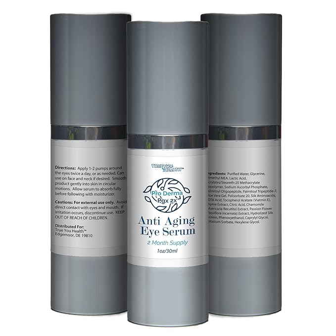 Pro Derma Pgx 2x Anti Aging Eye Serum - 2 Month Supply - Improved Formula to Promote Youthful Appearance - Support Reduced Puffiness & Undereye Bags - Minimize Appearance of Wrinkles & Dark Circles-GlimoraGlow
