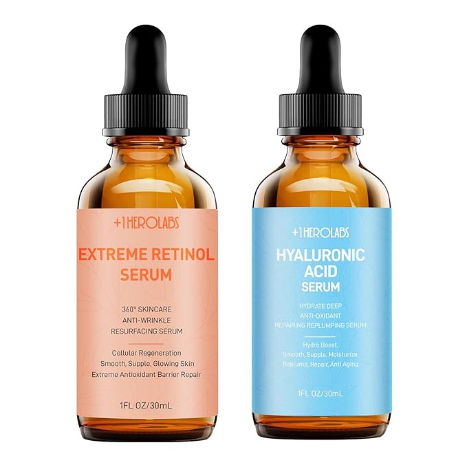 Face Serum Set – Retinol Serum & Hyaluronic Acid for Face – Anti Aging Skin Care Set for Women – Firm, Wrinkle Smoothing-GlimoraGlow