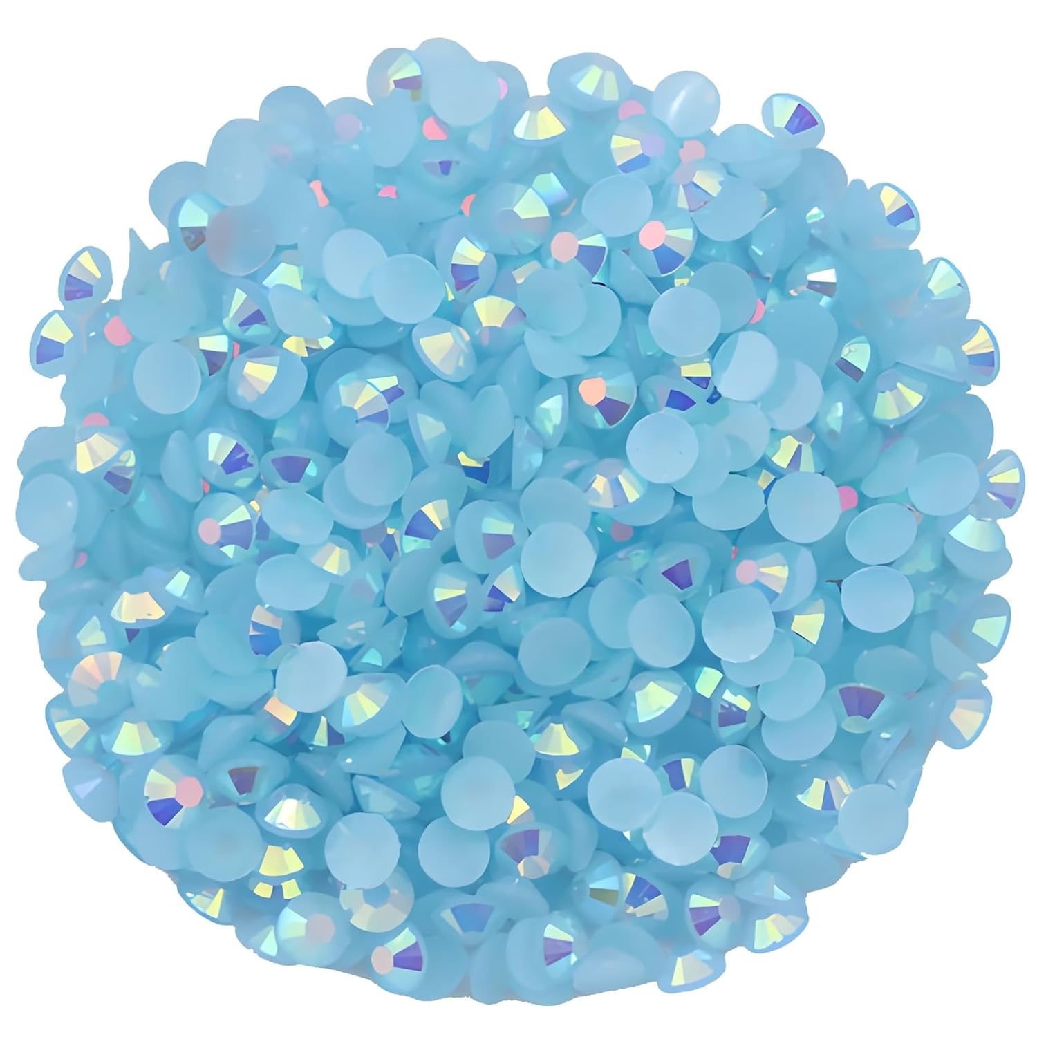 2250 Pcs SS16 4mm AB Flatback Rhinestones for Nails Art Crafts Glitter Round Shine Gems Crystals DIY Clothes Shoes （Light Blue AB）-GlimoraGlow