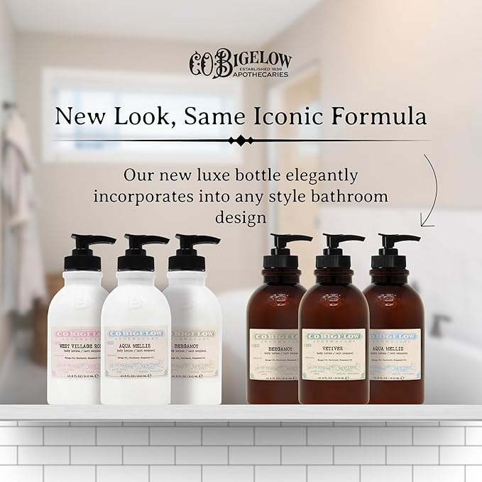 C.O. Bigelow Iconic Collection Vetiver Body Lotion, Scented Body Cream with Grapeseed Oil and Shea Butter, 10.5 fl oz-GlimoraGlow