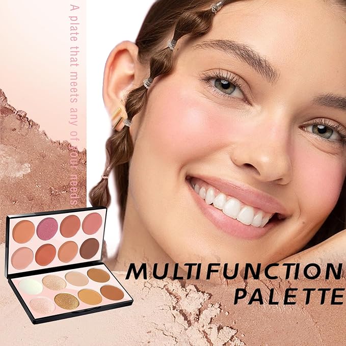 16 Colors Blush Contour Highlighter Makeup Palette, All-in-One Shimmer Silky Matte Mineral Blush Powder Palette, Face Sculpting Bronzer Blusher Illuminator Palette for a Natural Glowing-GlimoraGlow