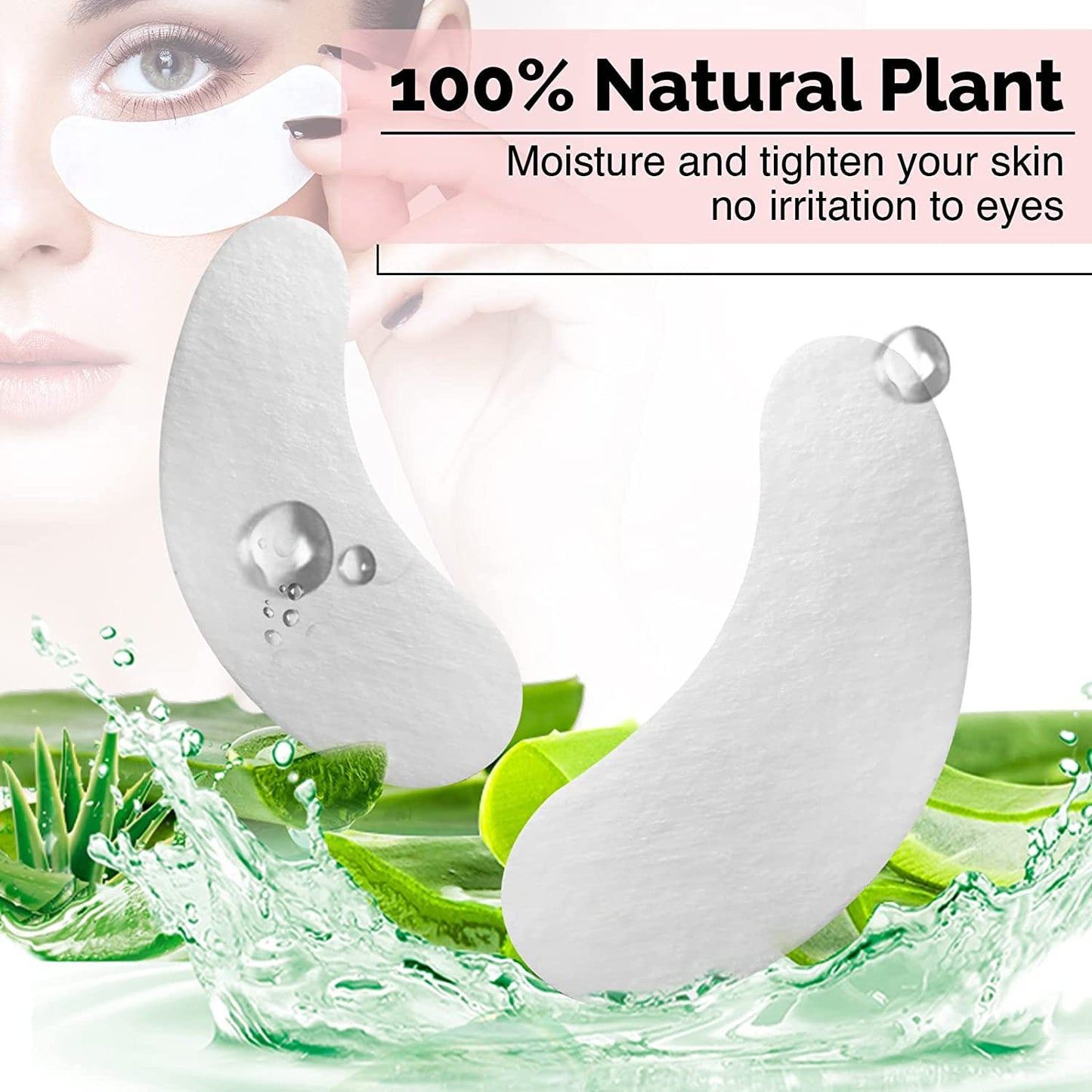 100 Pairs GreenLife Natural Hydrogel Eye Gel Pads - Collagen and Aloe Vera Patches for Under Eyes - Eyelash Extension Kit-GlimoraGlow