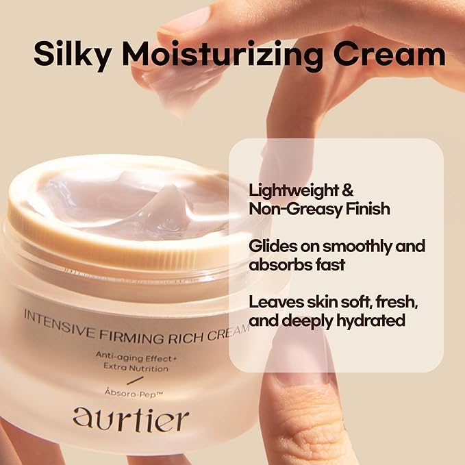 Intensive Firming Rich Cream, Anti-Aging Moisturizer with Collagen Peptides EGF Hyaluronic Acid for Wrinkle Smooths, Firming, Lifting & Deep Hydration 1.69 Ounce-GlimoraGlow