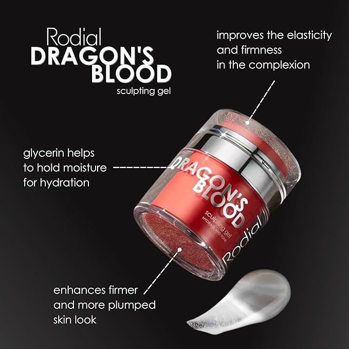 Rodial Dragon's Blood Sculpting Gel 1.7 fl oz - Rejuvenating, Ultra-Hydrating Face Cream - Refreshing Gel/Cream Formula - Triple Action Collagen Formula for a Firmer, Tighter and Smoother Skin Look-GlimoraGlow