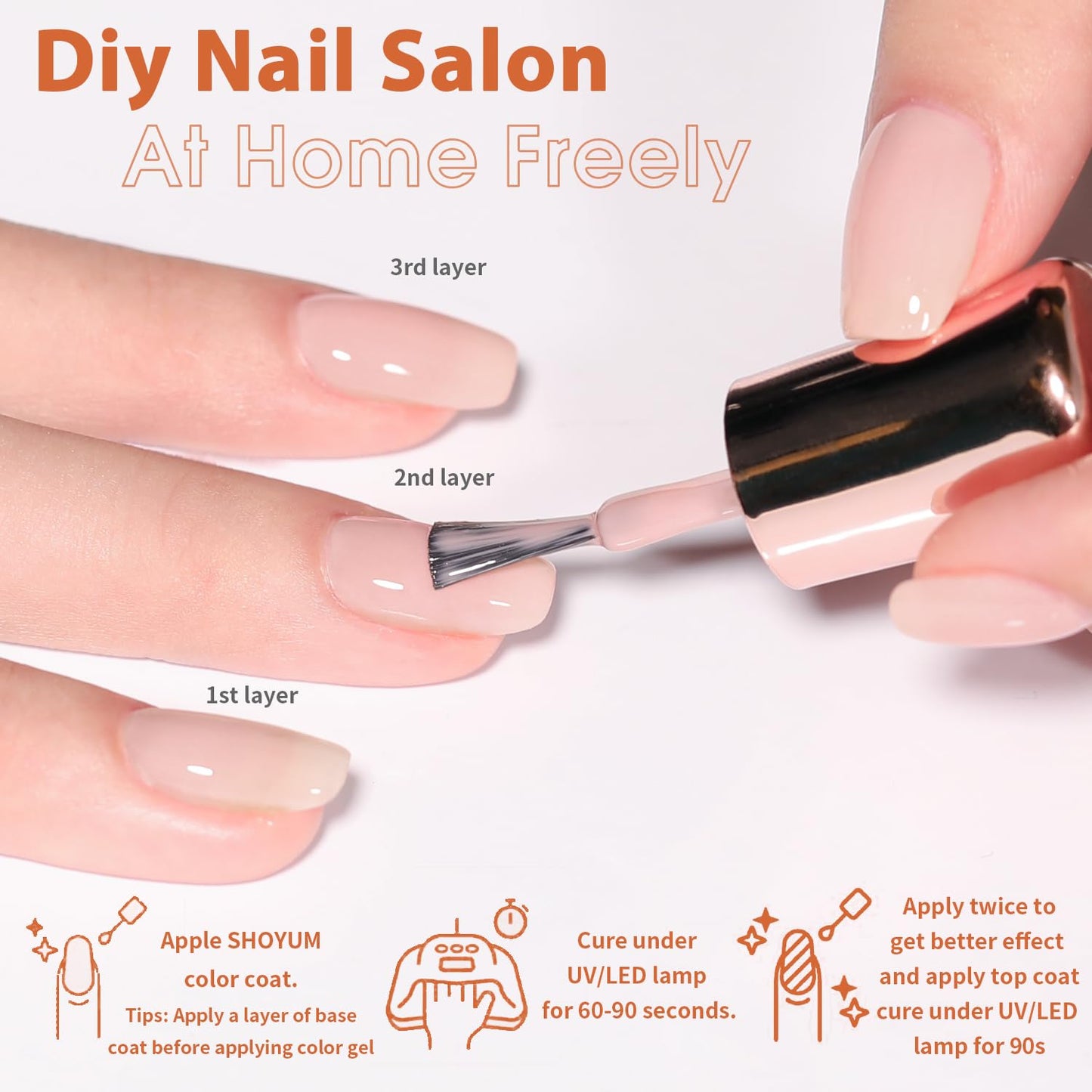 Jelly Nude Gel Nail Polish Set 10Pcs Neutral Skin Color Rose Maple Red Shimmer Gel Polish Kit Semi-Transparent Nail Polish Fall Nail Gel UV LED Soak Off Home DIY 7ml-GlimoraGlow