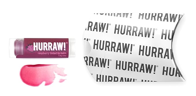 Hurraw! Raspberry Tinted Lip Balm: (Sheer Berry Tint) Organic, Certified Vegan, Cruelty and Gluten Free. Non-GMO, 100% Natural Ingredients. Bee, Shea, Soy and Palm Free. Made in USA-GlimoraGlow
