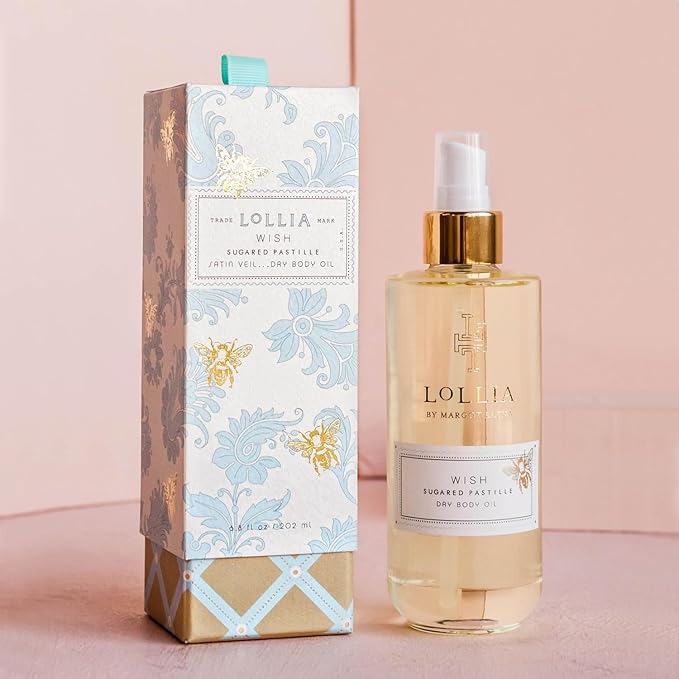 LOLLIA Wish Dry Body Oil, 6.8 Fl. Oz. – Sugared Pastille – Women’s, Scented, Moisturizing, Dry Body Oil for Women, For All Skin Types-GlimoraGlow