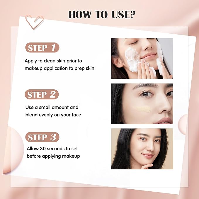 Hydrating Makeup Primer with Hyaluronic Acid, Face Foundation Primer, Base Primer for Shine, Oil Control, Add Moisture, Smooth Texture, Hides Wrinkles for Long-Lasting Makeup, 0.71 FL.OZ-GlimoraGlow