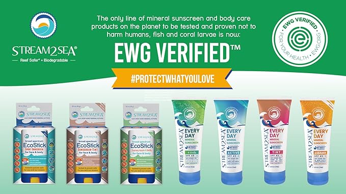 SPF 45 Every Day Active Mineral Sunscreen | 2.5 Fl Oz Biodegradable & Reef Safe Sunscreen for Face & Body | Non-Greasy, Lightweight & Sheer Mineral Protection Against UVA & UVB by Stream2Sea-GlimoraGlow