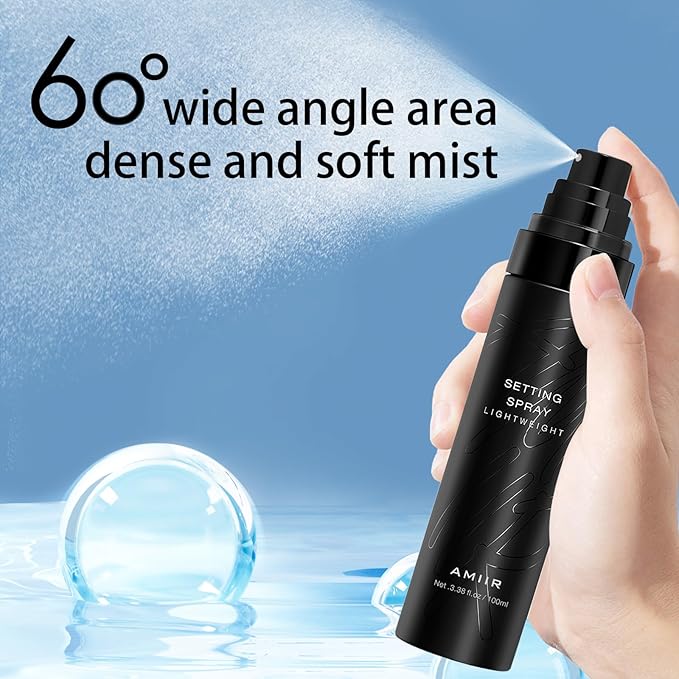 AMIIR Makeup Setting Spray, Waterproof Finishing spray, Long Lasting Lock Face Fixing Mist, Hydrate Before Makeup Matte Oil Control Lightweight Refreshing-GlimoraGlow